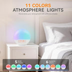 Sunrise Alarm Clock with App Control for Heavy Sleepers, Bedroom, Wake Up Light with Sunrise&Sunset Simulation, White Noise Sound Machine with 11 Colors Night Lights, Dual Alarms, FM Radio