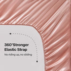 BEDELITE Satin Sheets Twin XL Size Bed Set, Luxury Soft Rose Pink Silky Sheet for Hair and Skin, Similar to Silk Bed Sheets Set 3 Pieces with 1 Deep Pocket Fitted Sheet, 1 Flat Sheet, and 1 Pillowcase