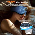 LC-dolida White Noise Sleep Mask, 3D Sleep Headphones with 16 Soothing Sounds, Bluetooth 5.4 Sleep Eye Mask with Timer, Total Blackout Sleeping Headphones for Side Sleeper (Black) (Blue)