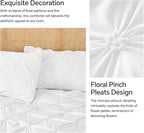 BEDELITE White King Size Comforter Set - 3 Pieces Boho Pintuck Bedding Comforter Sets, Lightweight Soft & Warm King Bedding Set with 2 Pillowcases for All Season