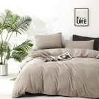 Cottonight Beige Khaki Comforter Set King Light Khaki Bedding Comforter Set Oatmeal Solid Blanket Quilts Modern Soft Breathable 3 Piece Cream Coffee Bedding Set for Women Men King Bed