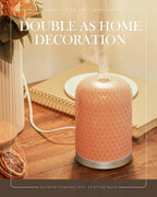 Onaboviva Essential Oil Diffuser -2.4MHz Ultrasonic Pink Ceramic Diffuser for Home,120ml, Pulse&Continuous Mist, Bright/Dim/Breathing Lighting, Waterless Auto-Off, Aromatherapy Diffuser with USB Cable