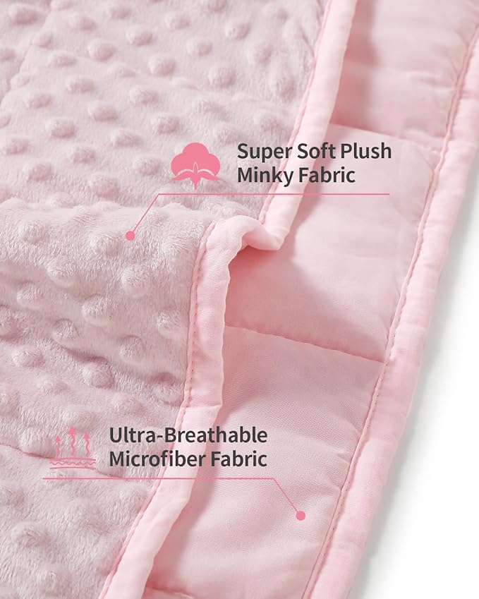Mr. Sandman Weighted Blanket for Adults, Minky Dots Heavy Blanket for Woman,Man Sleeping/Calm, Soft, Cozy and Cooling Weighted Throw Blankets, Machine Washable, 60 x 80in, 20 Pounds, Pink