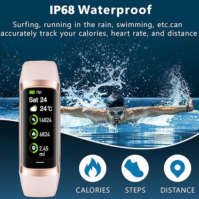 Fitness Tracker with Heart Rate/Blood Oxygen/Sleep Monitor, 20+ Sports Modes Smart Watches for Women/Men, Activity & Step Tracker Smart Watch for Android/iOS Phones
