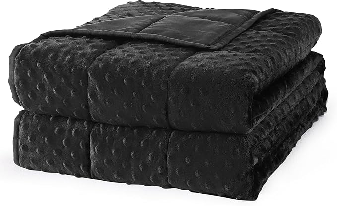 Mr. Sandman Weighted Blanket for Adults, Heavy Blanket for Woman, Man Sleeping/Calm, Soft and Cozy Weighted Throw Blankets, Machine Washable, 60 x 80in, 20 lbs, Black