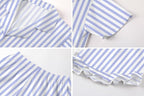 Umeyda Girls & Women Satin Pajamas Set Button Down 2 Piece Silk Pjs Shorts Set Ruffle Sleepwear, 5 Years-Women L