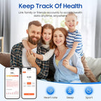 Smart Health Ring, Featuring Stress and Sleep Monitoring Functions, Compatible with iOS and Android,Waterproof Fitness Tracker for Women & Men, No Subscription Fee. (Black, 7)
