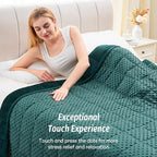 Wemore Minky Dot Weighted Blanket for Adults King Size 15 lbs, Soft Cozy Heavy Blanket for Bed and Couch, Breathable Blanket for All-Season with Glass Beads, Dark Green 80 x 87 inches