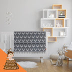 Dear Baby Gear Baby Blankets - Infant Essentials, Newborn Essentials, and Cute Stuff for Toddler Crib - Toddler Blankets for Boy and Girll - White Antlers on Grey, Slate Grey Muslin, 45" x 45"