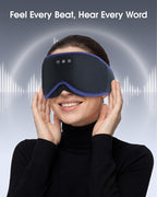 MUSICOZY Sleep Mask with Bluetooth Headphones, 3D Wireless Sleeping Eye Masks, Bluetooth Eye Masks 14-Hour Playtime, Ultra-Soft Breathable, Perfect for Side Sleepers, Women Men(Ocean Blue)