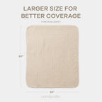 Comfy Cubs Muslin Throw Blanket - 50” x 60” Quilted Design - Lightweight, Breathable 6-Layer Gauze Fabric - Soft Cotton Blanket for Home or Travel - Packaged in Elegant Gift Box - Sand