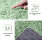 Green Fluffy Rugs for Living Room 5x7 ft - Ultra Soft Faux Fur Area Rug - Plush Non-Slip Shaggy Carpet for Bedroom, Kids Boys Girls Dorm Nursery Room