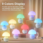 KARTOOSH Cordless Cute Mushroom Lamp with Remote Control, 9 RGB, Cordless Lamps for Tables, 3 Color Temperature, Stepless Dimmable, Timer, Memory, Unique Aesthetic Home Decor for Living Room (White)