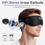 Sleep Headphones Wireless Bluetooth 5.4, 100% Blackout Sleep Mask with Bluetooth Headphones with HiFi Stereo in-Ear Earbuds, 3D Weighted Eye Mask for Sleeping Travel Meditation Men Women