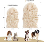 Asrug Soft Faux Fur Pet Mat Plush and Fluffy Dog Rug Ultra Cozy Pet Throw Rug for Dogs Cats, Luxury Soft Faux Sheepskin Chair Cover Seat Dog Rug Bed Shag Fur Area Rugs, Brown & White, 3ftx5ft