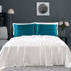 ZIMASILK 100% Pure Mulberry Silk Pillowcase for Hair and Skin Health,Soft and Smooth,Both Sides Premium Grade 6A Silk,600 Thread Count,with Hidden Zipper,1pc (King 20''x36'',Turquoise)
