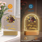 Customized Birthday Gifts Personalized Acrylic LED Night Light Lamp Plaque Custom Photo Name Age Birthday Gifts for Women Men(B-Black and Gold)