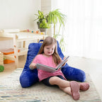 Clara Clark Reading Pillow for Kids & Teens with Shredded Memory Foam, Backrest Pillows for Reading, Watching, and Gaming Use on Couch, Bed, or Floor, Adjustable Support with Washable Cover Royal Blue