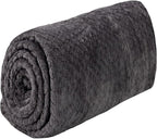 Waffle Knit Textured Throw Blanket Soft for Couch, Sofa, Twin Bed, Kids, Adults, 50” x 60” Chenille Knit Blanket, Boho Throw Blanket for Home Decor 250 GSM (Slate Grey)