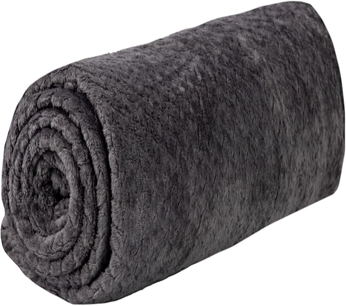 Waffle Knit Textured Throw Blanket Soft for Couch, Sofa, Twin Bed, Kids, Adults, 50” x 60” Chenille Knit Blanket, Boho Throw Blanket for Home Decor 250 GSM (Slate Grey)