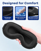 3D Weighted Cooling Gel Eye Mask for Sleeping, FSA Eligible Items HSA, 6oz Gel-Weighted Sleep Mask, 100% Blackout, Gentle Pressure & Cold Relief for Migraine, Ice Cold Gel for Puffy Eyes, Eye Care