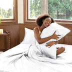 CozyLux Satin Sheets Full Size Sheets - 6 Piece Silky Full Size Bed Sheets, Luxury White Full Bed Set with Smooth and Soft Microfiber, Includes 1 Fitted Sheet, 1 Flat Sheet and 4 Pillowcases