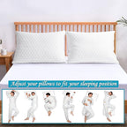 KEYOOHOME Shredded Memory Foam Pillows for Sleeping,Bed Pillows Standard Size Set of 2 Pack Cooling Adjustable,Good for Side and Back Sleeper with Washable Removable Cover