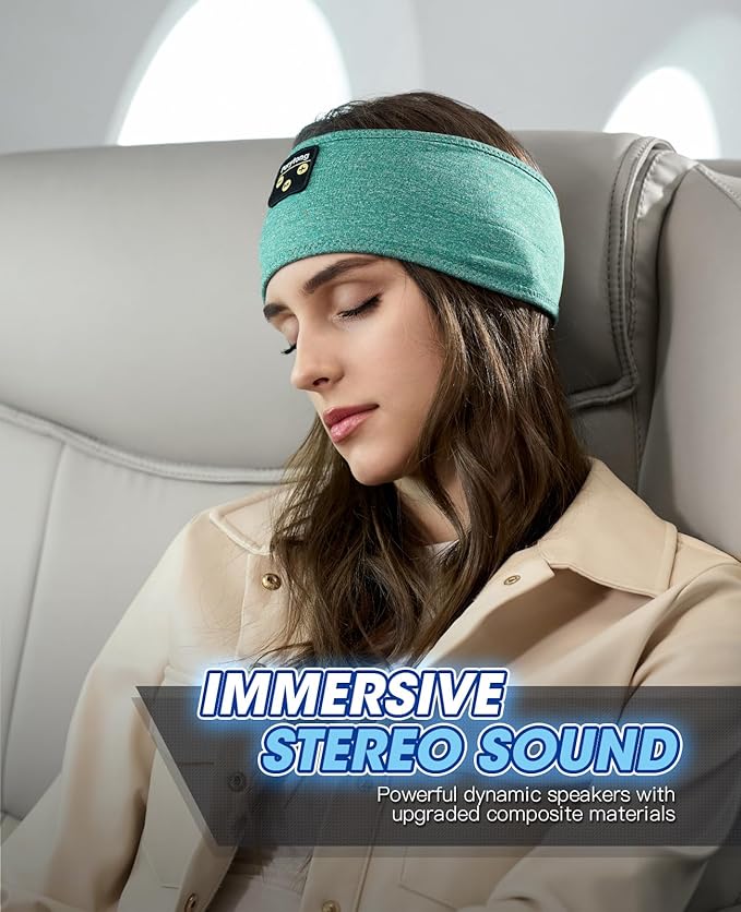 Sleep Headphones Wireless, Bluetooth Headband Sports Sleeping Headphones Sleep Mask Earbuds Breathable Music Headband with Bluetooth 5.4, Perfect for Side Sleepers Sleeping Travel Workout Running