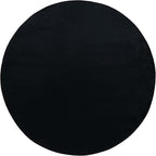 SAFAVIEH Washable Rug Faux Rabbit Fur Shag Collection - 4' Round, Black, Slip Resistant & Easy Cleaning, Ideal for Living Room, Bedroom, Nursery, Foyer, Kids Playroom, Dining Space (FRF100Z)