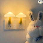 Night Lights Plug into Wall - 2-Pack Sensor LED Mushroom Light, Cute Energy Saving Mushroom Lamp for Kids Adults Living Room Bedroom Kitchen, Bathroom Toilet, Stairs, Hallway Corridor, Warm White