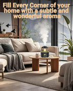 Aesthetic 2-in-1 Humidifier Oil Diffuser with Rotating Raindrop & 7 LED Mood Lights,Cool Mist Humidifier Quiet Variable Mist for up to 24 Hrs,Easy to Fill & Clean, Auto Shut-Off