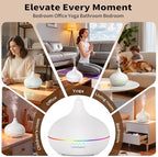 URPOWER 300ml Sleep Diffuser for Bedroom, All-Night Essential Oil Diffuser, Quiet Ultrasonic Cool Mist, Auto-Off & Timer, 7 LED Color Diffusers Humidifier for Home Office & Large Rooms