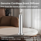 Wireless Hotel Scent Diffuser Starter Kit- Cordless Rechargeable Diffuser for Whole House -Hotel Scents Collection - App Control Waterless Essential Oil Diffuser for Large Room, Studio, Office(Silver)