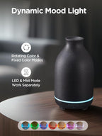 InnoGear Essential Oil Diffuser, 150ml Ceramic Stone Diffuser Handcrafted Aromatherapy Diffusers Ultrasonic Cool Mist Humidifier Vaporizor with 2 Mist Modes Waterless Auto Off for Room Office, Black
