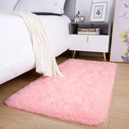 Noahas Fluffy Pink Rugs for Bedroom Girls,Door Mat Indoor Entrance,2x3 Shaggy Small Non-Slip Entryway Entry Area Rugs,Soft Plush Bedside Throw Kids Carpet Home Decor