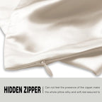 Natural Mulberry Silk Pillowcase for Hair and Skin Queen Size 20"X30" Pillow Case with Hidden Zipper Soft Breathable Smooth Cooling Silk Pillow Covers for Sleeping (Beige,Queen,1Pcs)