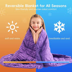 yescool Purple Weighted Blanket 7 Pounds Twin Size Cooling Weighted Throw Blanket, Minky Heavy Blankets Warm Weighted Comforter, Big Washable Thick Blankets Gift for 60-90lbs, 40 * 60in