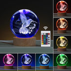 Bird Gifts for You, Large 3D Bird Lamp, Crystal Night Light 16 Color Changing with Remote Control for Bedroom Decor, BirdFigurines