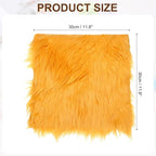 PATIKIL 12" Locker Rug, Small Area Rug Mini Faux Fur Rugs Small Locker Carpet Soft Fluffy Tiny Photography Props Square for Nail Photo Tabletop Background Picture Decoration, Gold Tone