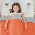 yescool Weighted Blanket (7 lbs, 41" x 60", Orange) Cooling Heavy Blanket for Sleeping Perfect for 60-90 lbs, Breathable Blanket with Premium Glass Bead, Machine Washable