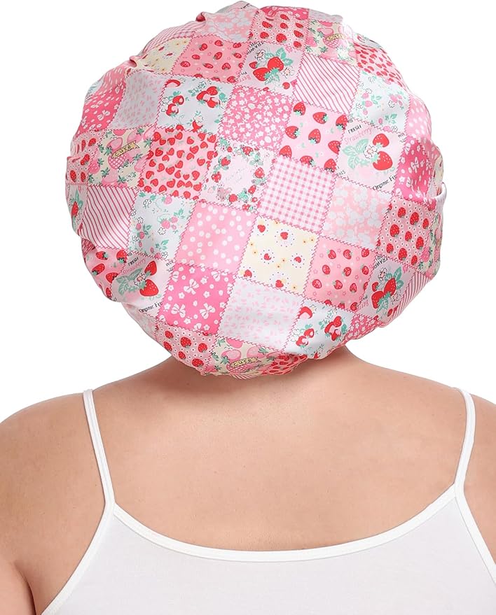 Double Layer Satin Bonnet with Detachable Eye Mask Night Cap for Curly Braids Hair Reduces Frizz Locks in Moisture