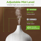 InnoGear Aromatherapy Diffuser & 10 Essential Oils Set, 400ml Diffuser Ultrasonic Diffuser Cool Mist Humidifier with 4 Timers 7 Colors Light Waterless Auto Off for Large Room Office, White Grey