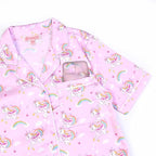 QPANCY Kids Satin Pajamas Sets Baby Boy Girl Button-Down Silk Sleepwear 2 Piece Short Sleeve Loungewear Clothes Set