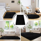 duduta Black Soft Fluffy Rug 5x8 ft, Shag Fuzzy Plush Rectangle Carpet for Bedroom Nursery Living Room Home Decor