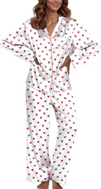 Ekouaer Pajamas For Women Set Silk Pjs 2 Piece Satin Sleepwear Long Sleeve Button Down Lounge Sets With Pant