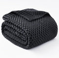 Topcee Knitted Weighted Blanket - 48"x72" 12lbs Cooling Chunky Knit Heavy Blanket for Adults Cable Yarn Knit Decorative No Beads Soft, Cozy and Cooling Weighted Throw Blankets Machine Washable