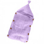 XMWEALTHY Newborn Swaddle Baby Essentials Girls Boys Receiving Blankets Neutral Knit Sleeping Bag Stroller Wrap Purple 0-6 Month