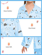 EPLAZA Kids Satin Pajamas Sets Girls Boys Button-Down Silky Pajamas Sleepwear with Hairband Eye Mask Hair Tie