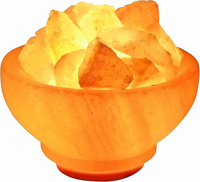 Natural Himalayan Salt Lamp with Bulb, Dimmer Cord