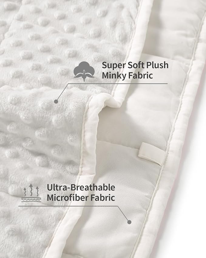 Mr. Sandman Weighted Blanket for Adults, Heavy Blanket for Woman,Man Sleeping/Calm, Soft and Cozy Weighted Throw Blankets, Machine Washable, 60 x 80in, 20 lbs, White